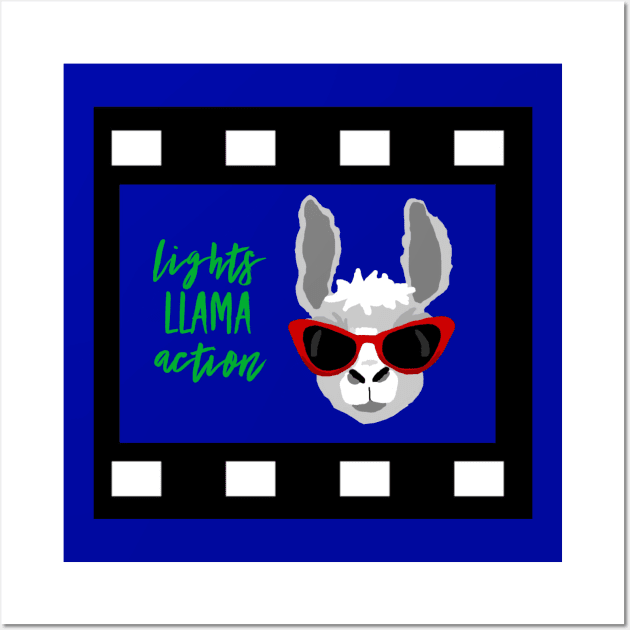 Film Celebrity Spoof Lights Llama Action Wall Art by MisterBigfoot
